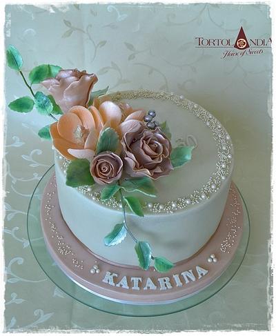 Romantic cake with roses - Cake by Tortolandia
