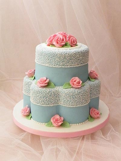 Pink and Blue cake - Cake by CakeHeaven by Marlene