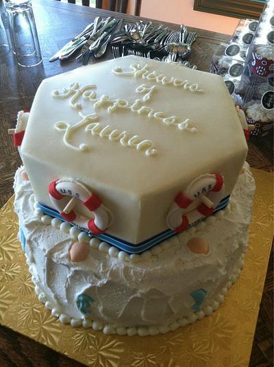 Nautical baby shower cake - Cake by Marney White