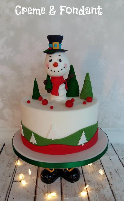 Snowman Cake - Cake by Creme & Fondant