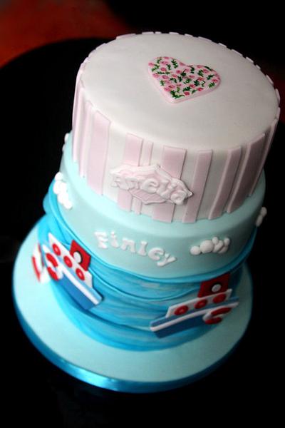 2 Tiered Christening cake.  - Cake by Ginny