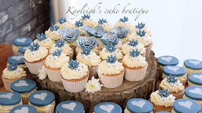 Navy rose wedding cupcakes - Cake by Kayleigh's cake boutique 