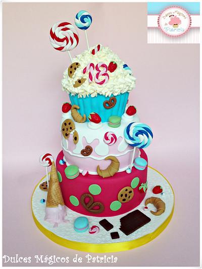 Candy, candy and more candy cake :) - Cake by Dulces Mágicos de Patricia