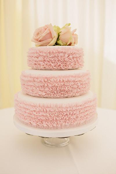 Pink Ruffle Cake - Cake by Cake & Crumbles(Emma Foster)