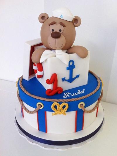 Teddy in the box - Navy style - Cake by Bella's Bakery