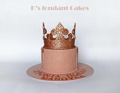 Rose Gold Royal Crown - Cake by K's fondant Cakes