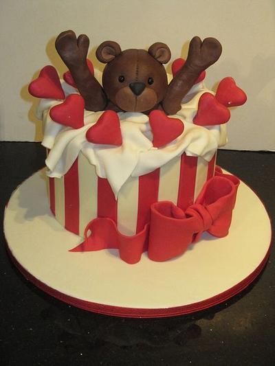 valentines love bear  - Cake by d and k creative cakes