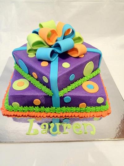 Bright Gift Box - Cake by Dawn Henderson