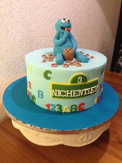 Cookie monster theme cake - Cake by Carrie68