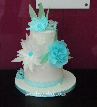 Contemporary Wafer flowers - Cake by Cakes by Julia Lisa