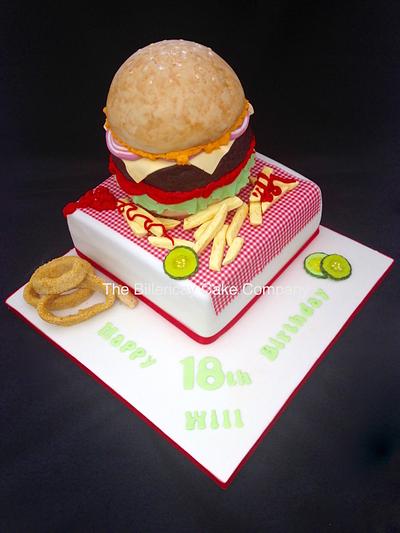 Burger and Chips please.... - Cake by The Billericay Cake Company