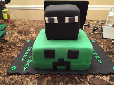 Mine craft birthday  - Cake by Missybloop