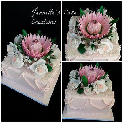 Sugar protea (South Africa's national flower) - Cake by Jeanette's Cake Creations and Courses