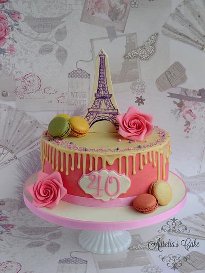 Drip cake - I love Paris - Cake by Aurelia's Cake