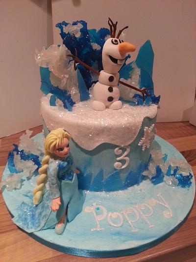 Frozen Cake with Olaf and Elsa - Cake by karenstaylormadecake