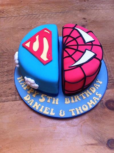 Superhero Cake - Split design - Cake by Natalie's Cakes & Bakes