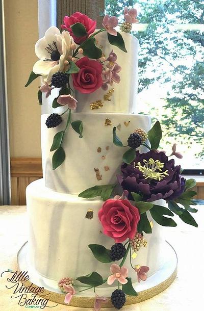 Marble Sugar Flower Cake - Cake by Ashley Barbey