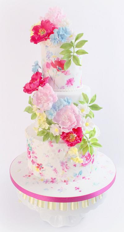 A pretty floral cake  - Cake by Lynette Brandl