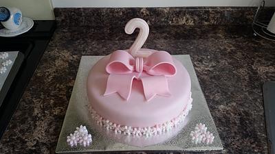 Pink Bow & Flowers Birthday Cake - Cake by Sugar Chic