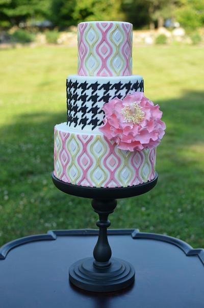 Houndstooth and Ikat Cake - Cake by Elisabeth Palatiello