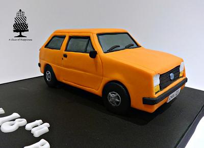 Orange Ford Fiesta MK1 - Cake by Angela - A Slice of Happiness