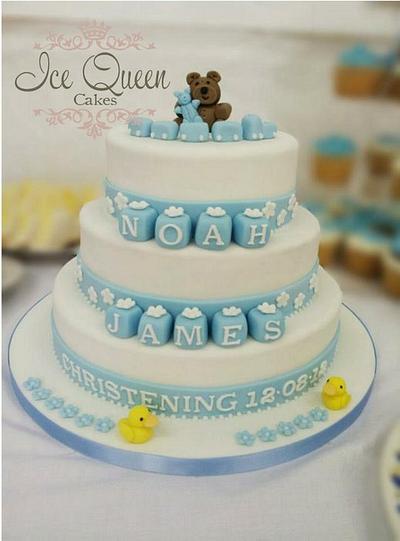 Teddy Bear & Ducks christening cake - Cake by Donna