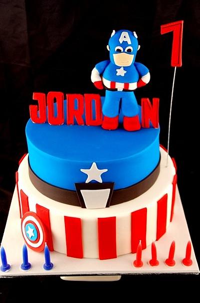 Jordan's Captain America Cake - Cake by Zelicious