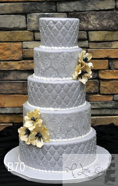Fondant Wedding Cake With Quilting And Damask Print - Cake by Leo Sciancalepore