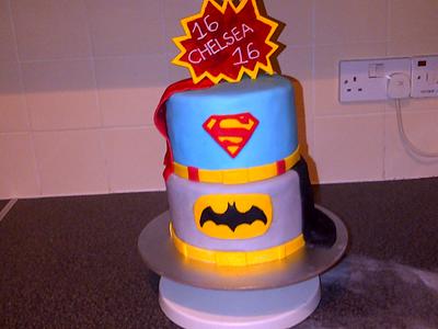 superman/batman - Cake by helenlouise