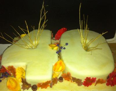 autumn and mango calla lily no 40 cake - Cake by kelly