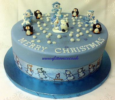Snowmen and Penguins Christmas Cake - Cake by Alli Dockree