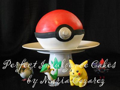 Pokémon Ball  - Cake by Maria Cazarez Cakes and Sugar Art