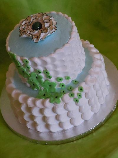 Petal Effect Wedding Cake - Cake by sweetpeacakemom