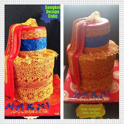 Songket design Cake with sugar Lace - Cake by Friesty