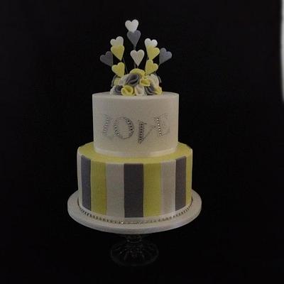 Funky Engagement Cake - Cake by cjsweettreats