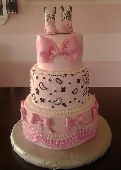 Pink Cowgirl Baby Shower - Cake by SweetBlessings