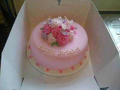 Rose & Butterfly Cake - Cake by Jodie Stone