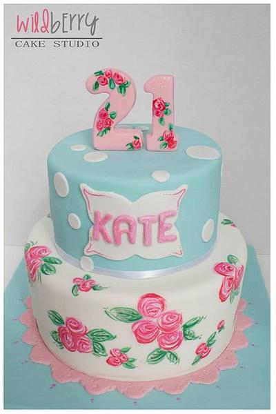 Pretty hand painted roses - Cake by Wildberry Cake Studio