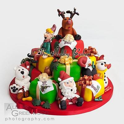 Santa and the gang  - Cake by The hobby baker 