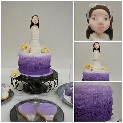 Marta's first communion cake and other sweets - Cake by Ponona Cakes - Elena Ballesteros