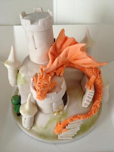 Oliver's dragon castle  - Cake by For goodness cake barlick 