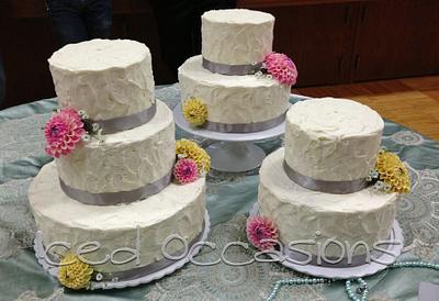 Sugar Dahlia Wedding Cake - Cake by Morgan