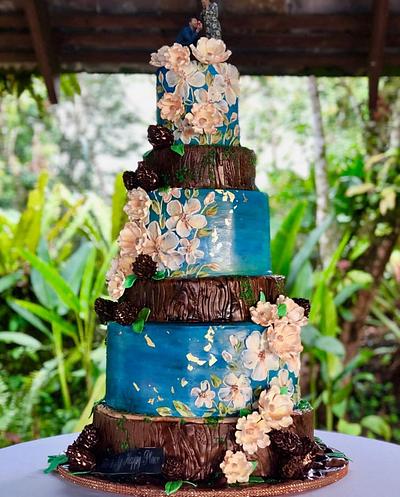 Wooden Tiers Wedding Cake - Cake by MsTreatz