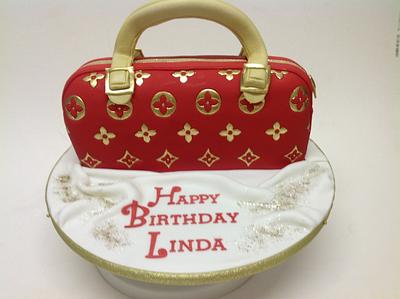 LV hand painted handbag cake - Cake by Designerart Cakes