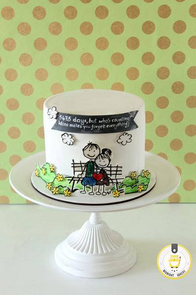 Anniversary Cake - Cake by Midnight Kakery