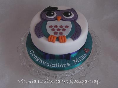 Owl Congratulations Cake - Cake by VictoriaLouiseCakes