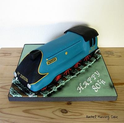A4 Mallard Steam Train - Cake by Rachel Manning Cakes