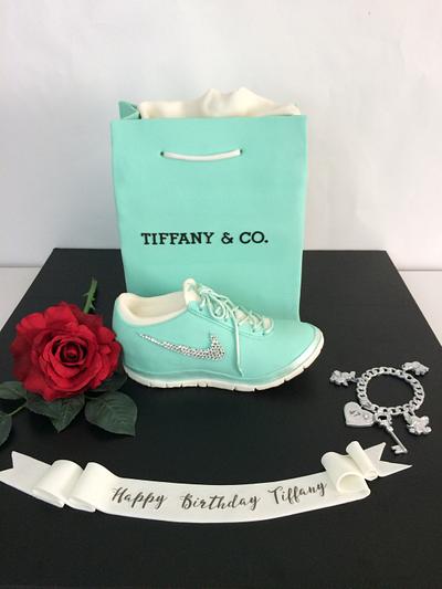 Tiffany Nike shoe and bag cake - Cake by The Cake Mamba