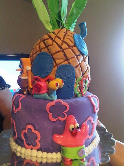 spongebob house with gary and patrick - Cake by Julia Dixon