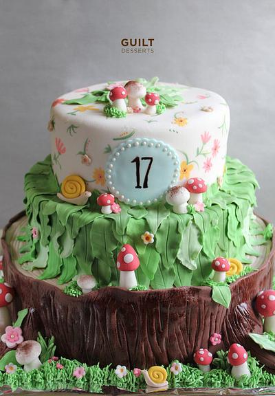 Enchanted Forest, Sweet 17th - Cake by Guilt Desserts